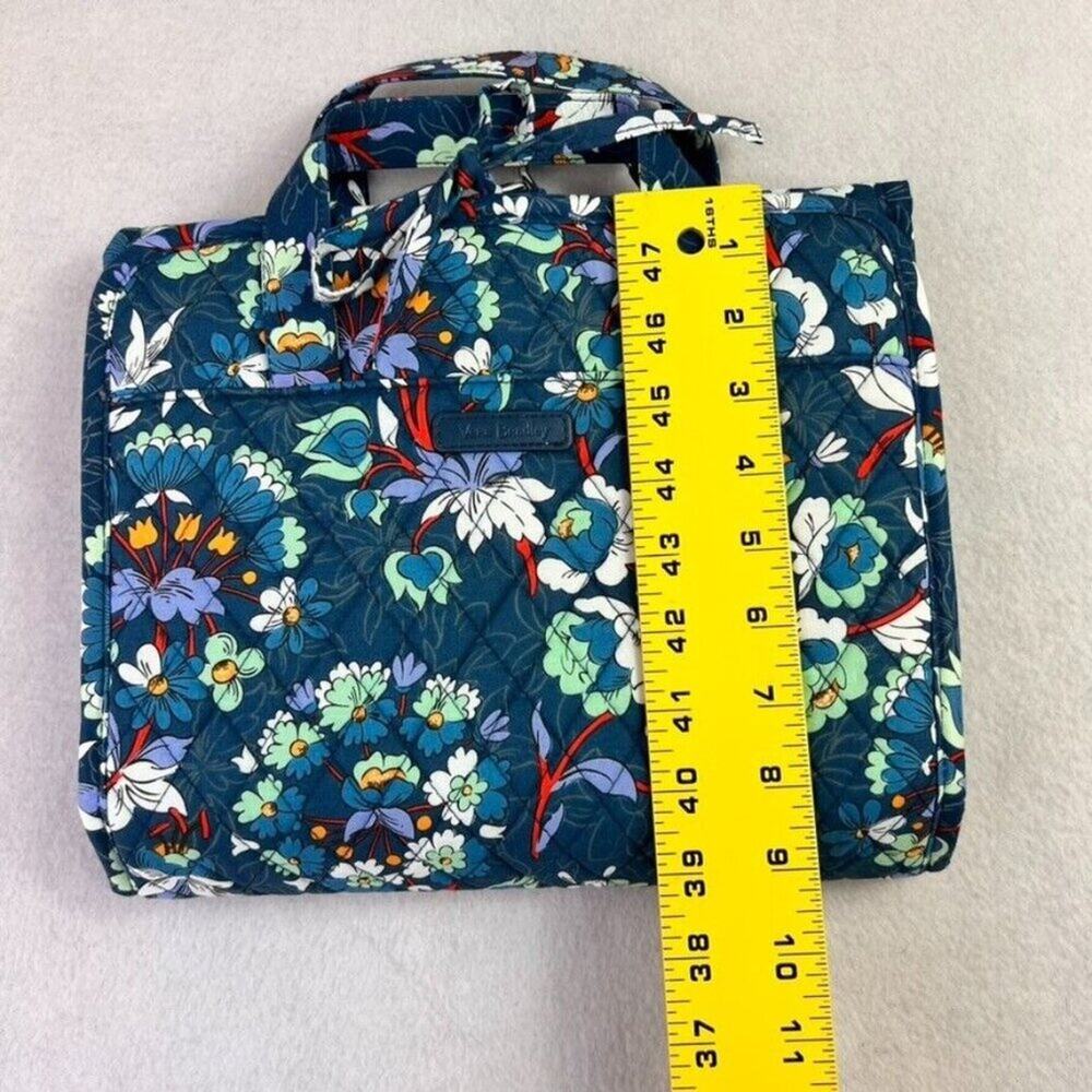 Vera Bradley Grand Hanging Organizer Floral Bursts Makeup Bag Blue - Picture 10 of 12